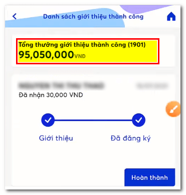 Đ&acirc;y l&agrave; số tiền m&agrave; một người bạn của m&igrave;nh kiếm được nhờ việc giới thiệu c&agrave;i APP MB BANK